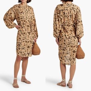 NWT ULLA JOHNSON Agadir Floral-Print Cotton-blend Voile Dress in Sol